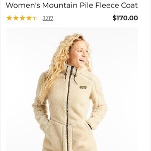 L.L. Bean Women's Mountain Pile Fleece Coat - Natural - XXS Regular